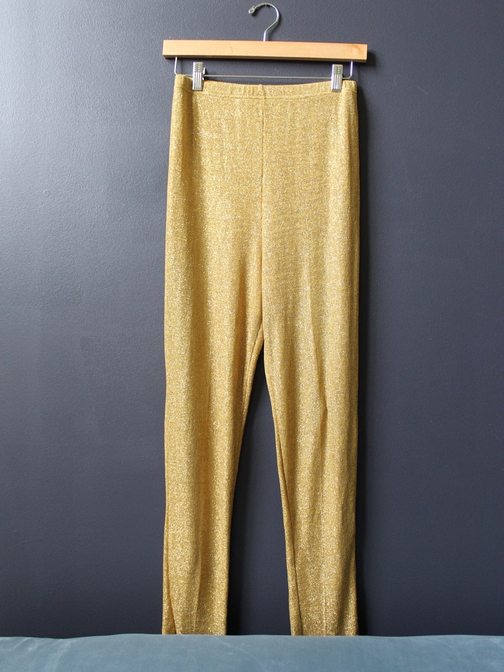 Gold Stretch Sparkle Leggings - Women's Metallic Leggings